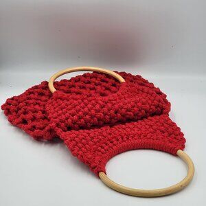 Crochet Tote handbag purse, boho granny core knitted purse. By Top Shop